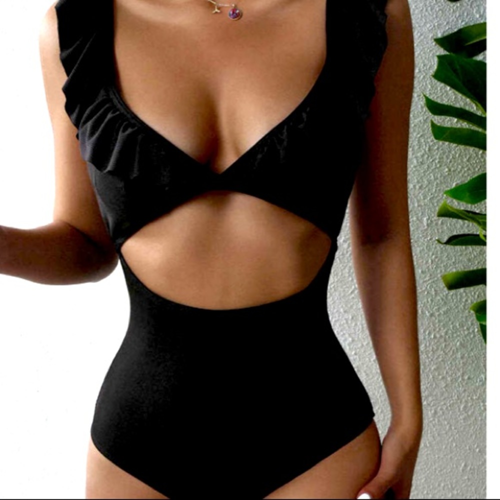 Black one piece swimsuit